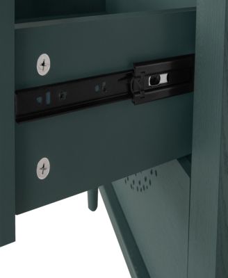 3-Drawer Carved Dresser Chest with Metal Handles