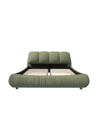 Streamdale Upholstered Platform Bed with Padded Backrest and Solid Wood Frame