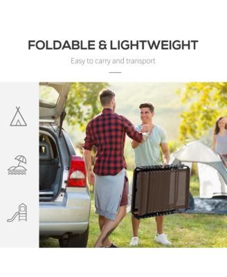 Folding Reclining Outdoor Lounger with Pillow