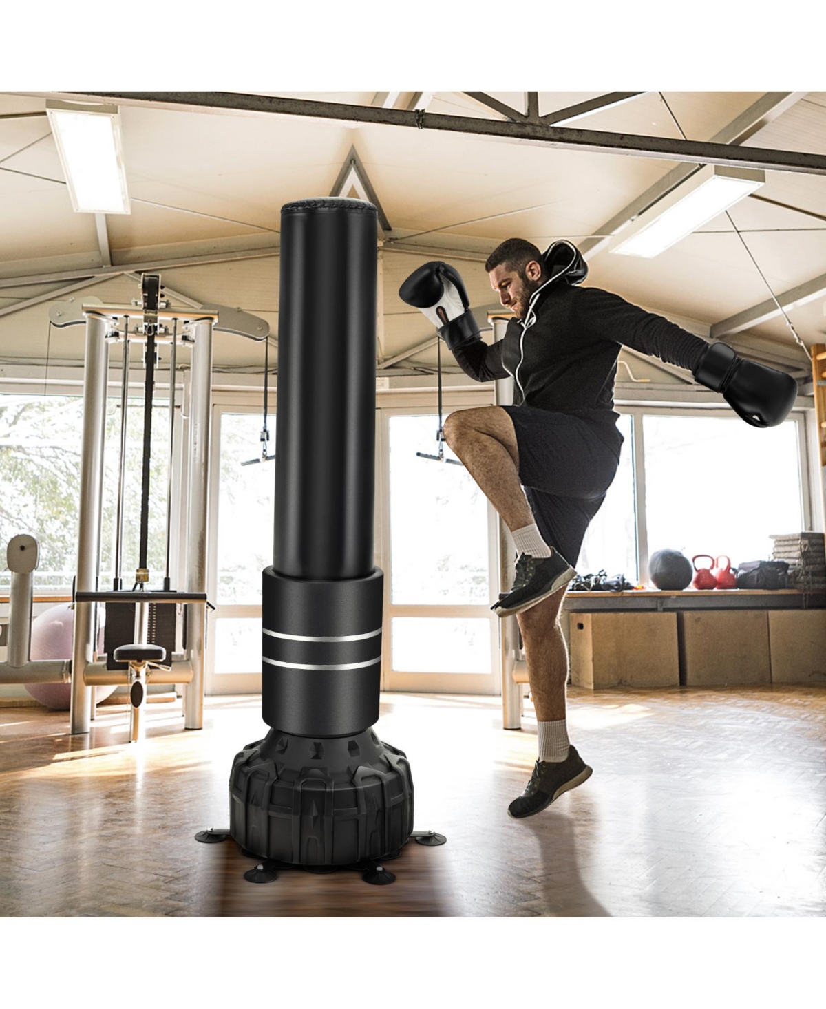 Vebreda Freestanding Punching Bag 71 Inch Boxing Bag with 25 Suction Cups Gloves and Filling Base