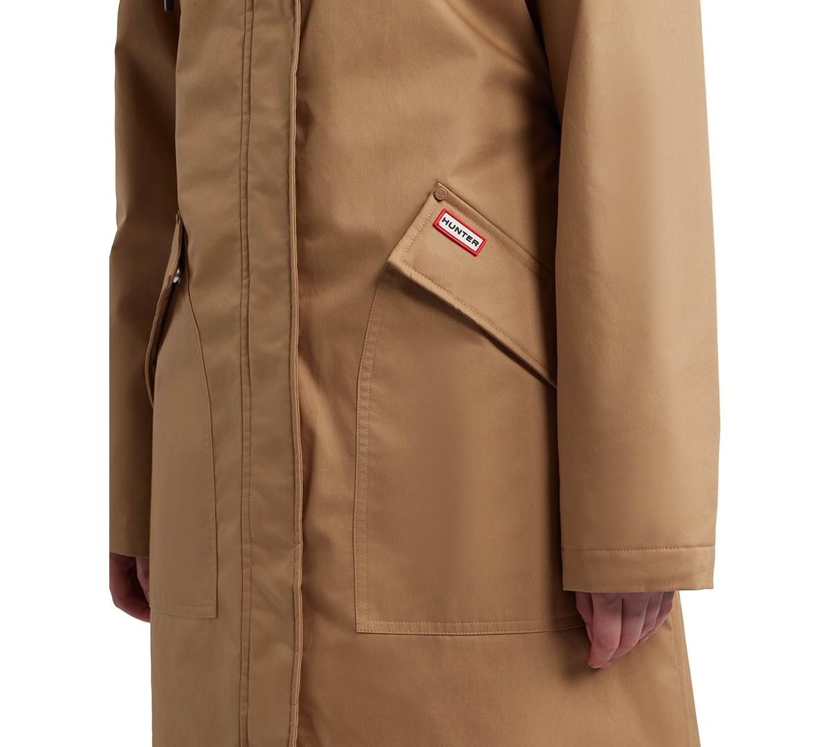Hunter Women's Hooded Water-Repellent Canvas A-Line Coat