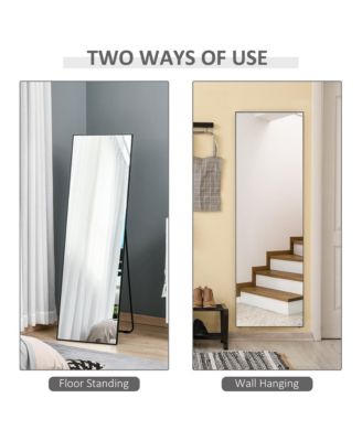 Freestanding or Wall Mounted Mirror (19.75" x 63.5", Black)