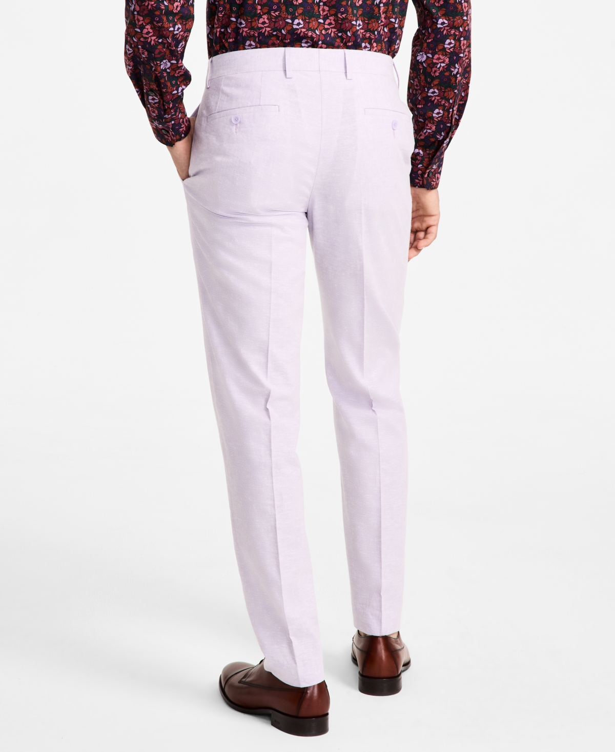 Bar Iii Men's Slim-fit Linen Suit Pants, Exclusively At Macy's In Lavender