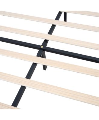 Modern Tufted Linen Platform Bed Frame with Slat Support, Pink