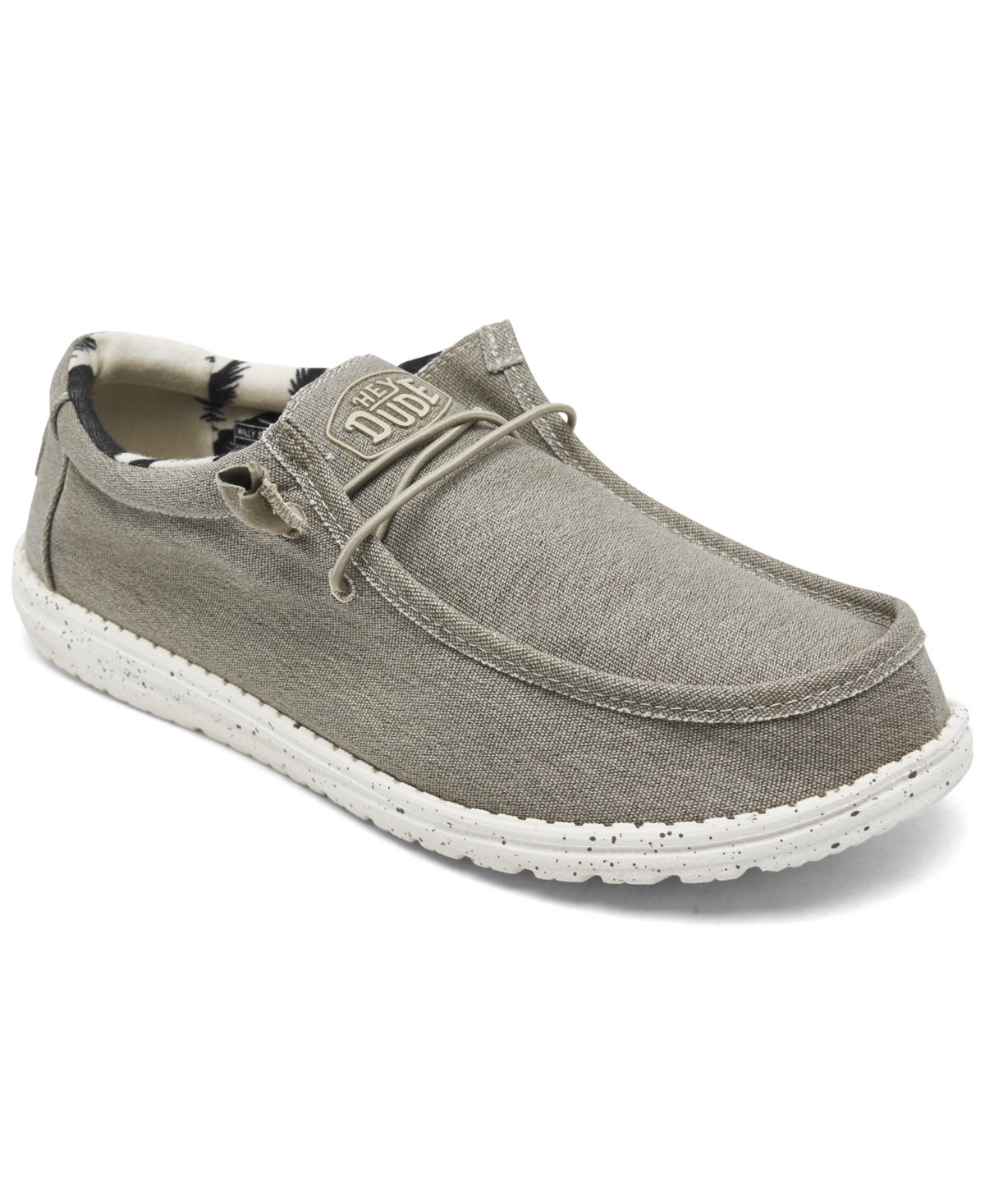 Men's Wally Stretch Canvas Slip-On Casual Moccasin Sneakers from Finish Line - Grey