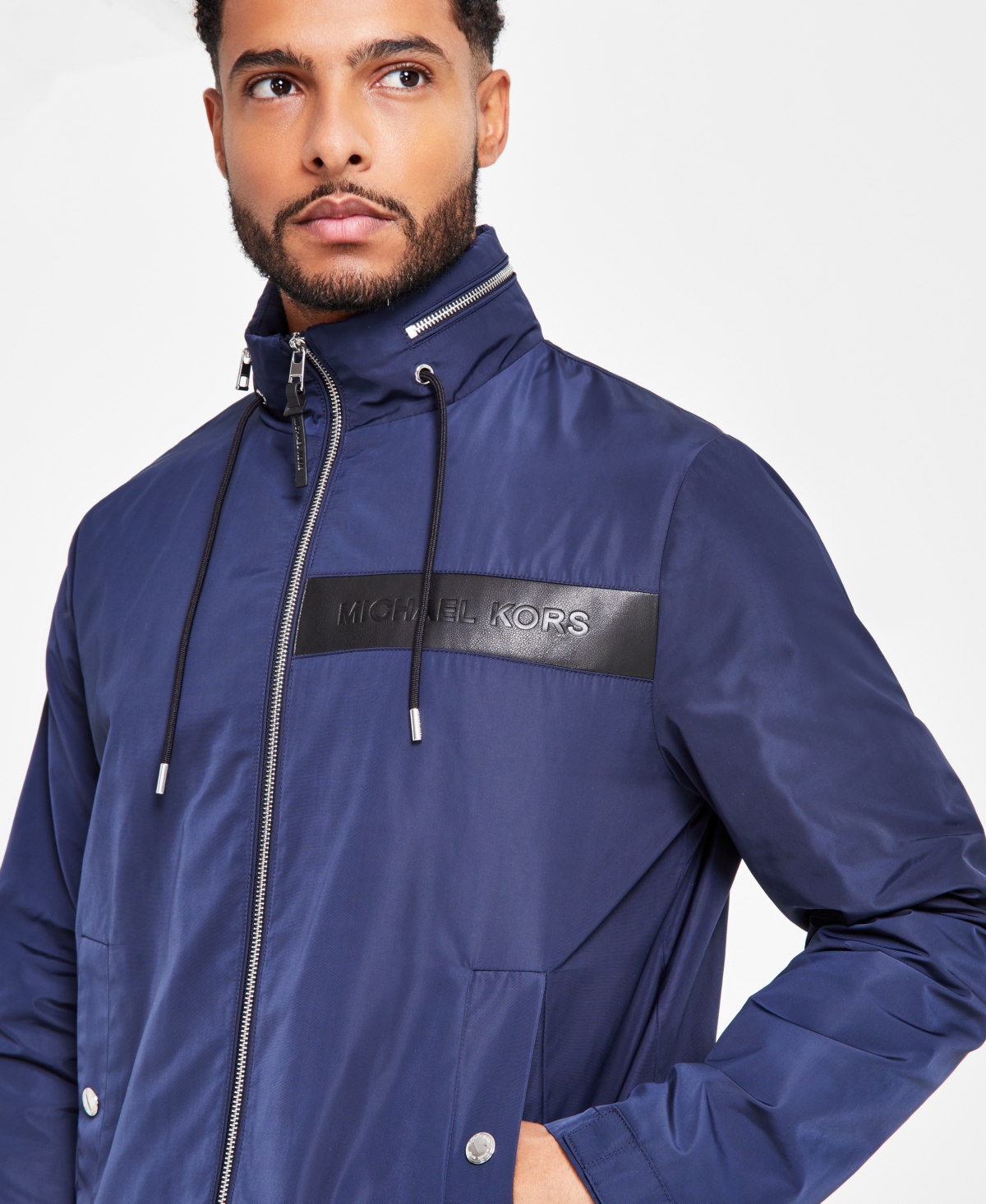 Michael Kors Men's Hooded Lightweight Windbreaker Jacket