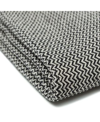 Premium Modern Diamond Woven Cotton Blanket with Tassels, Throw