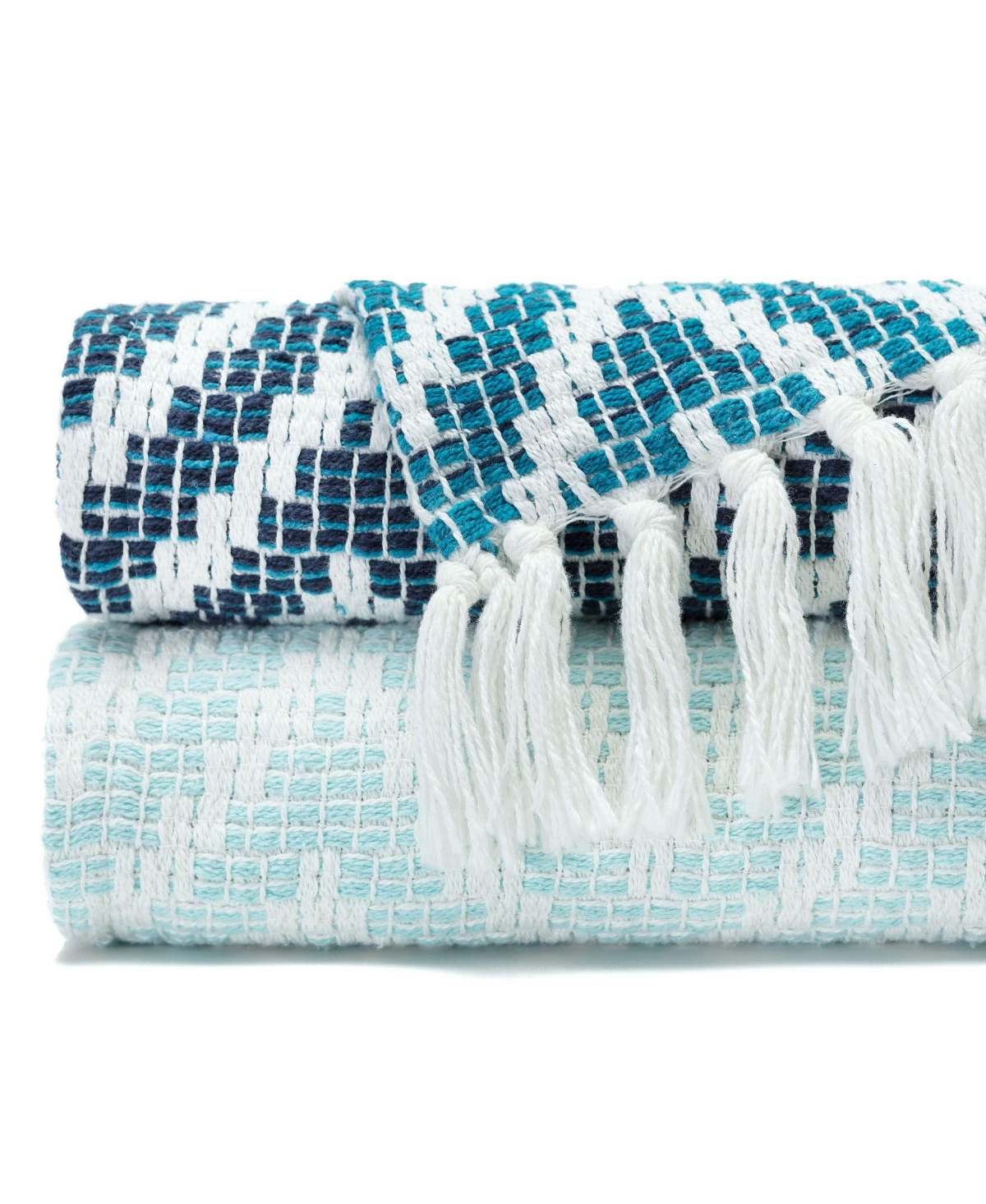 Chanasya Premium Monochrome Soft Cotton Blanket With Tassels - Cozy Textured Rustic Woven Lightweight Blanket for Bed Sofa Chair Couch Living Be