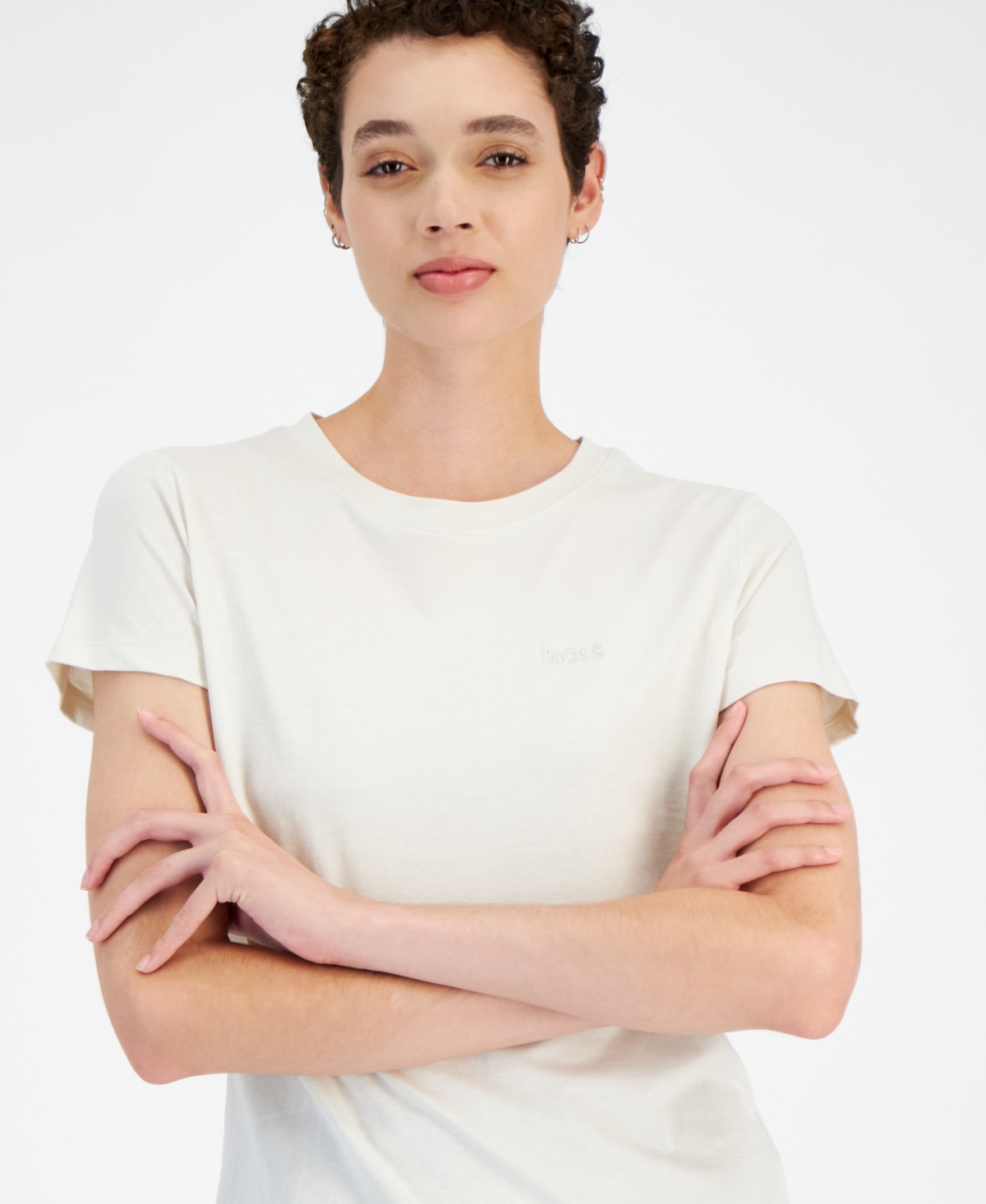 Boss Orange Women's Esogo Cotton Crewneck Short-Sleeve Top