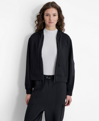 DKNY - Women's Sleeve-Pocket Logo Long-Sleeve Hoodie