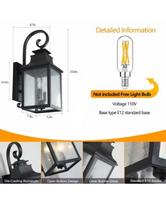 2pack Large Outdoor Wall Lamps With Glass