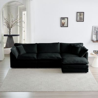 Comfy Modular L-Shaped Sofa with Ottoman