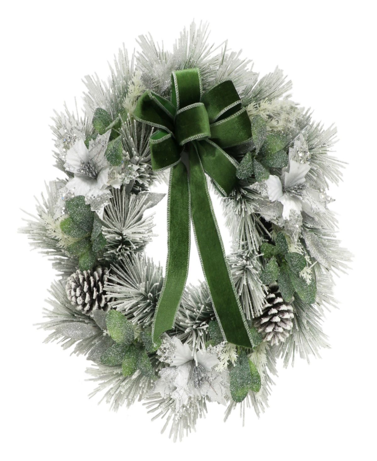 Puleo Flocked Artificial Wreath 24 Inch
