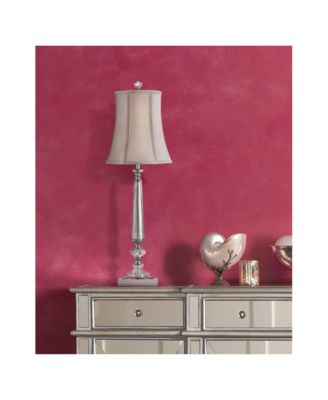 Belardo Traditional Buffet Table Lamp 32" Tall Clear Crystal Taupe Bell Shade for Bedroom Living Room Bedside Nightstand Office