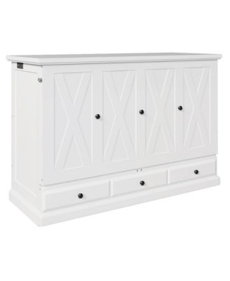 Solid Pine Murphy Bed Chest with Charging Station