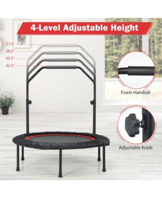 40 Inch Foldable Fitness Rebounder with Resistance Bands Adjustable Home