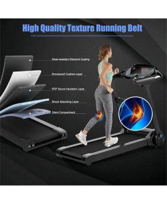 2.25HP Folding Treadmill with Bluetooth Speaker-Black