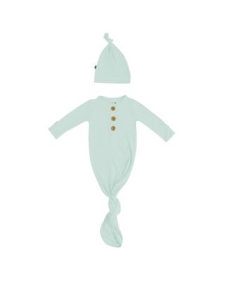 Baby Girls Knotted Gown with Hat Set