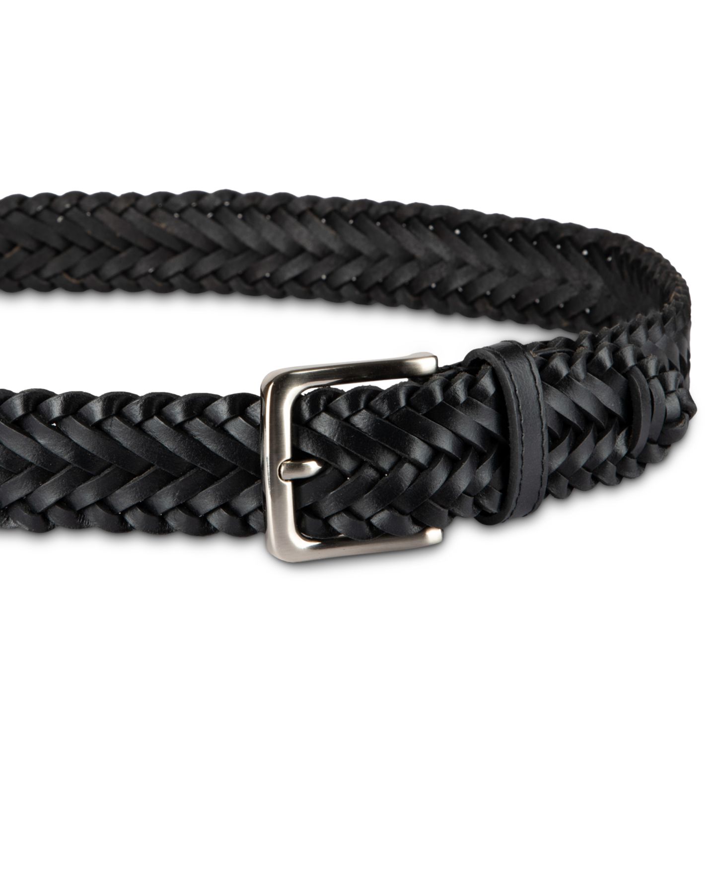 Мужской ремень Club Room Luxury Braided Belt, цвет: Чёрный — фото 4