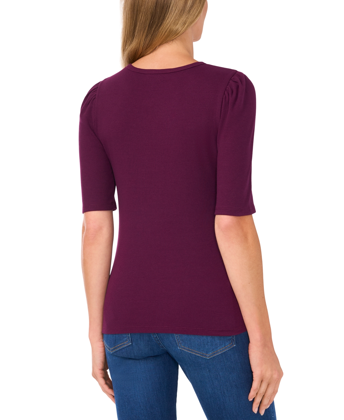 CeCe Women's Puff-Sleeve Fitted Top
