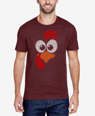 Men's Cotton/Poly Blend Word Art T-Shirt - Turkey Face