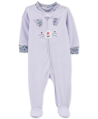 Carter s Baby Girls 1 Piece Fleece Zip Up Footed Sleep Play Pajamas Macy s