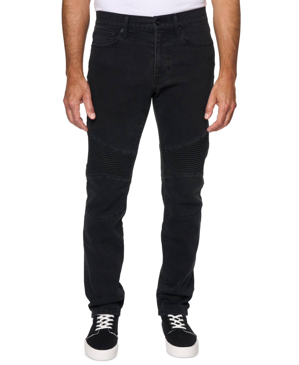 Men's Moto Stretch Skinny Jeans - Black Rins