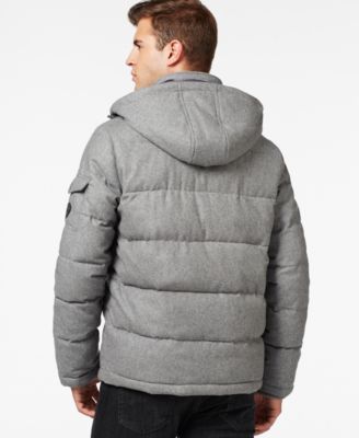 GUESS Quilted Down-Filled Jacket with Removable Hood
