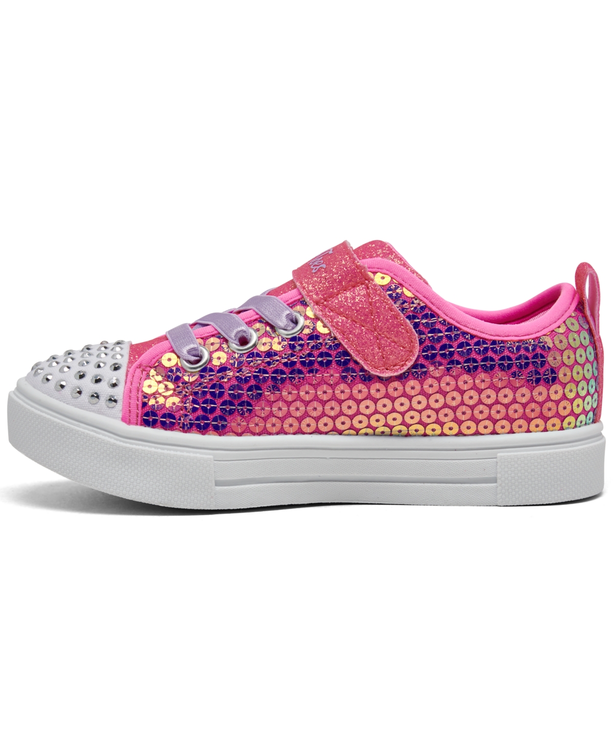 Skechers Toddler Girls Twinkle Toes: Twinkle Sparks - Sequin Party Light-Up Fastening Strap Casual Sneakers from Finish Line -Multi