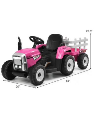 12V Ride on Tractor with 3-Gear-Shift Ground Loader for Kids 3+ Years Old