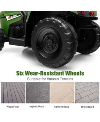 12V Ride on Tractor with 3-Gear-Shift Ground Loader for Kids 3+ Years Old