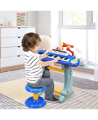 37 Key Electronic Keyboard Kids Toy Piano Included Microphone and Stool