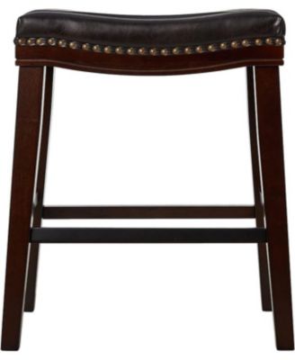 Saddle Counter Stool with Nailhead Trim (Set of 2)