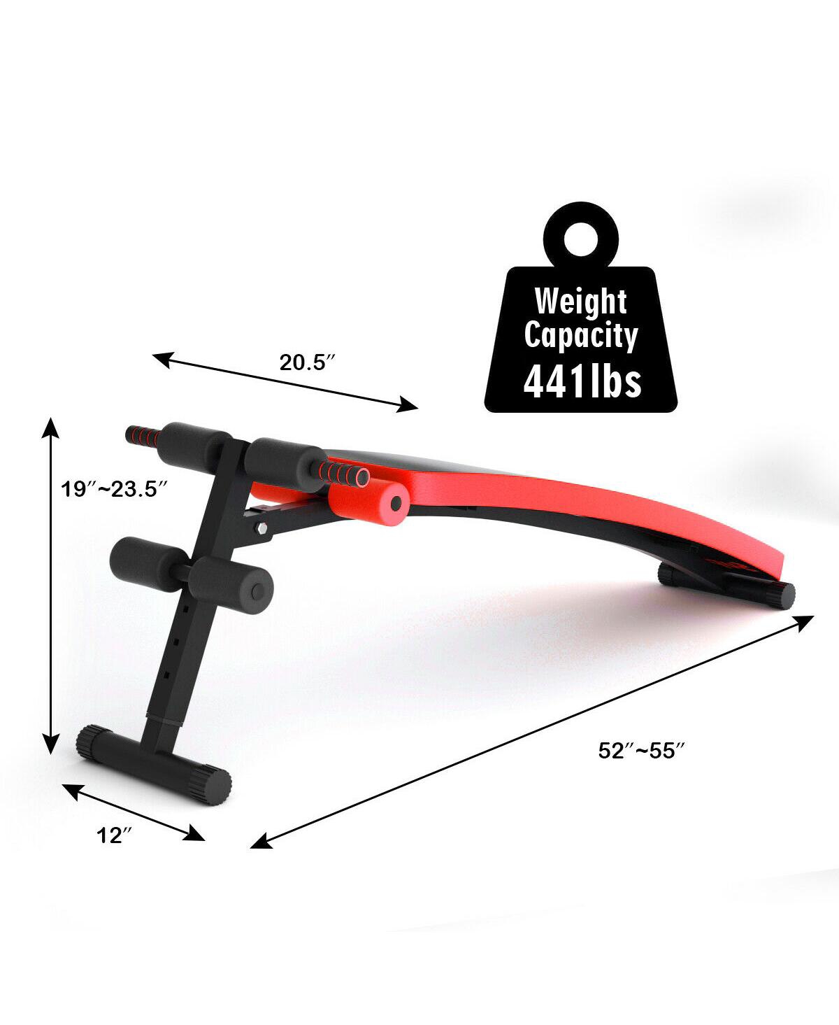 Vebreda Folding Weight Bench Adjustable Sit-up Board Workout Slant Bench- Red