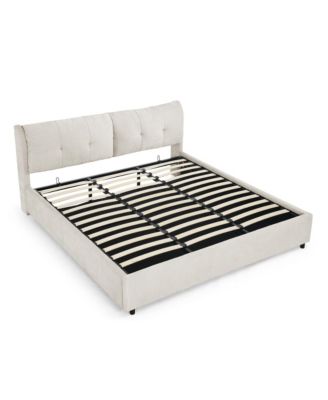 Streamdale King Size Upholstered Platform Bed with Headboard and Hydraulic Lift