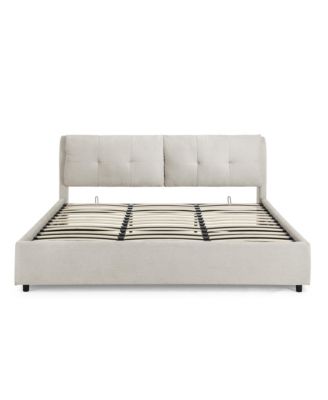 Streamdale King Size Upholstered Platform Bed with Headboard and Hydraulic Lift