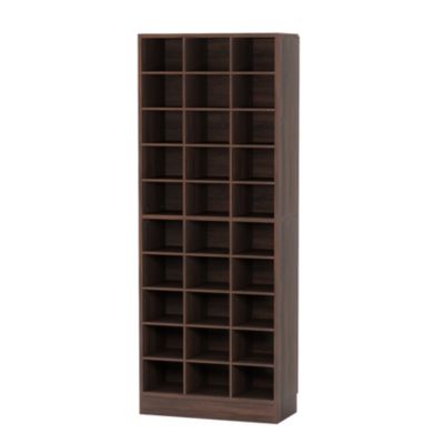 10-Tier Shoe Storage Cabinet, Gray Wooden Shoe Rack with 30 Cubbies, Freestanding Tall Entryway Shoe Organizer