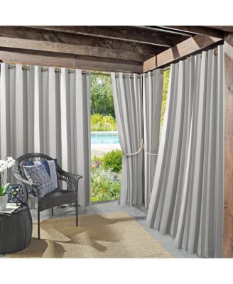 Valencia Cabana Stripe Indoor/Outdoor UV Protectant Room Darkening Grommet Curtain Panel