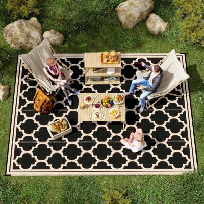 9'x18' Reversible Outdoor Rug for Camping, Backyards, and Picnics