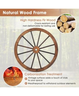 Set of 4 Decorative Wooden Wagon Wheels 30 Inch Vintage Wagon Wheel Wall Decor