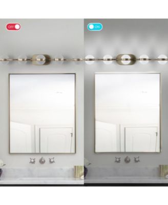 Modern Minimalist LED Vanity Light with Frosted Glass Shades