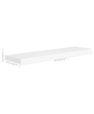 Wall Shelf Set of 2 White Honeycomb MDF, Metal