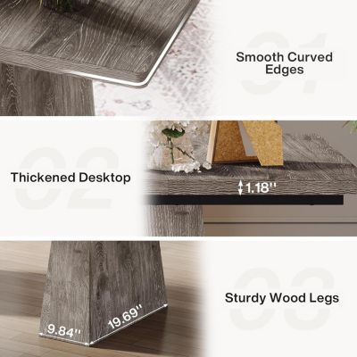 63-Inch Executive Desk, Large Office Computer Desk with Double Pedestal, Modern Simple Workstations Writing Table