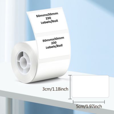 Genuine 2"x1.18" thermal labels for PM220. Waterproof, multi-purpose self-adhesive paper. 1 roll of 230 labels, white