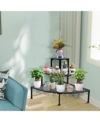 3-Tier Corner Metal Flower Ladder Plant Stand