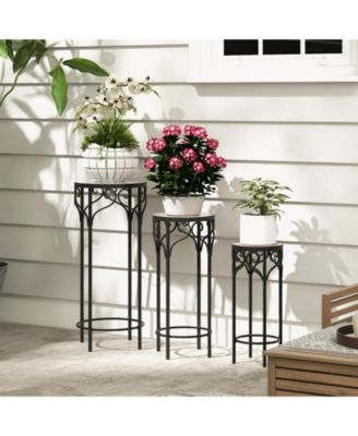 Decorative Flower Display Holder with Ceramic Top for Patio