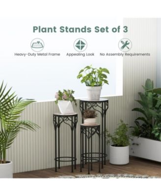 Decorative Flower Display Holder with Ceramic Top for Patio