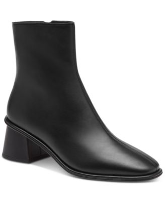 Macy's black leather booties hotsell