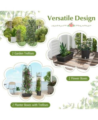 2 Pack Garden Planters with Trellis Cucumber Trellis Tomato Cage