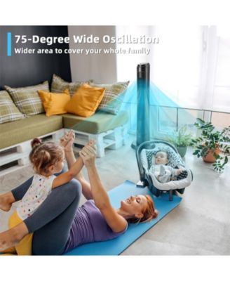 40 Inch Tower Fan with Remote 75&deg; Oscillating Fan with 3 Wind Modes and 4 Wind Speeds-Black